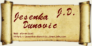 Jesenka Dunović vizit kartica